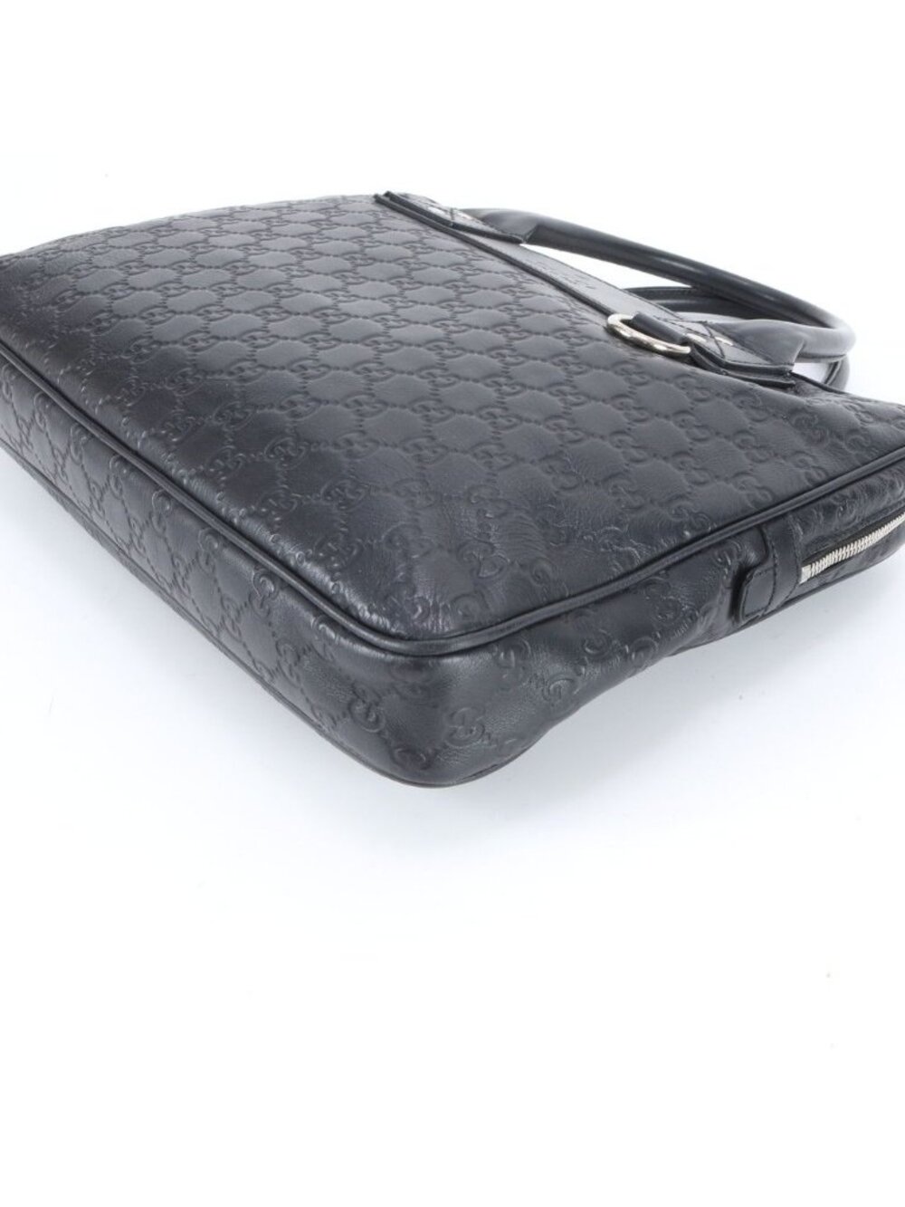 ★SOLD★ Gucci Guccissima Leather Business Document Briefcase Tote Black - Picture 5 of 9